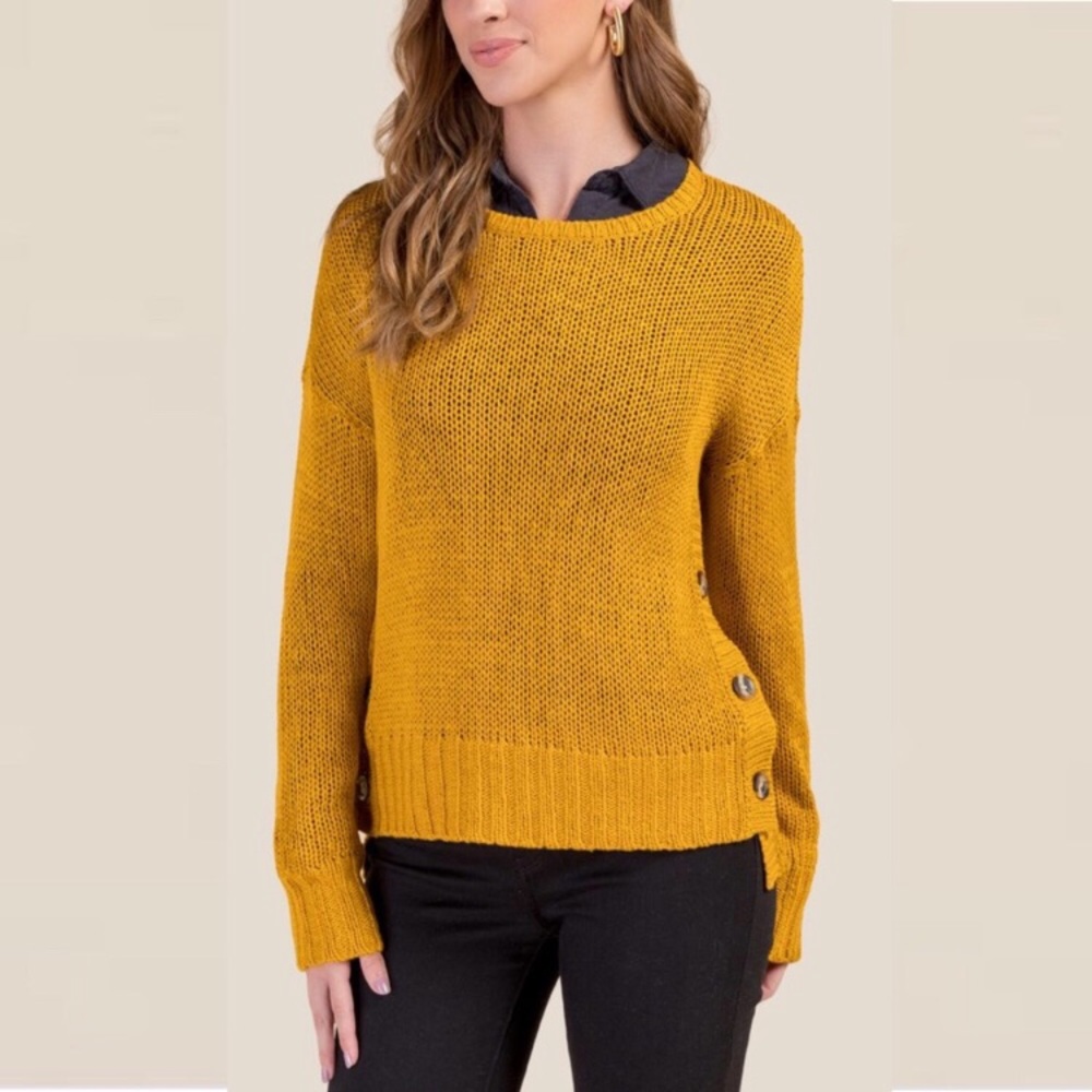 Francesca’s Alya Caroline Side Button Sweater